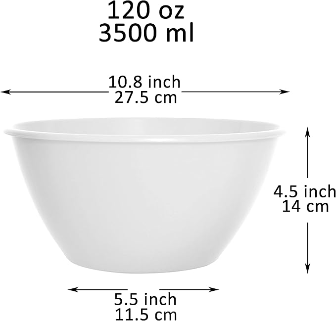 Youngever 11 inch 120 Ounce Plastic Mixing and Serving Bowls, Large Popcorn - Image 2