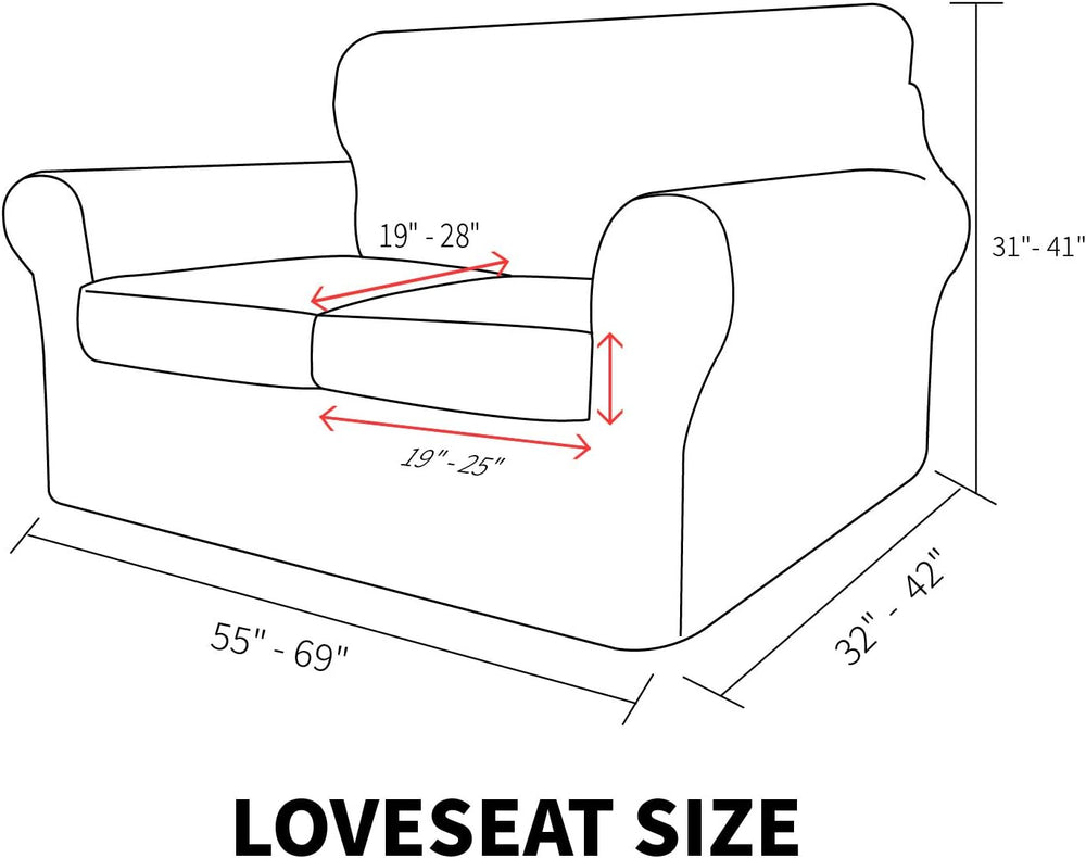 MAXIJIN 3 Piece Couch Covers for 2 Cushion Couch loveseat Cover, Stretch Love...