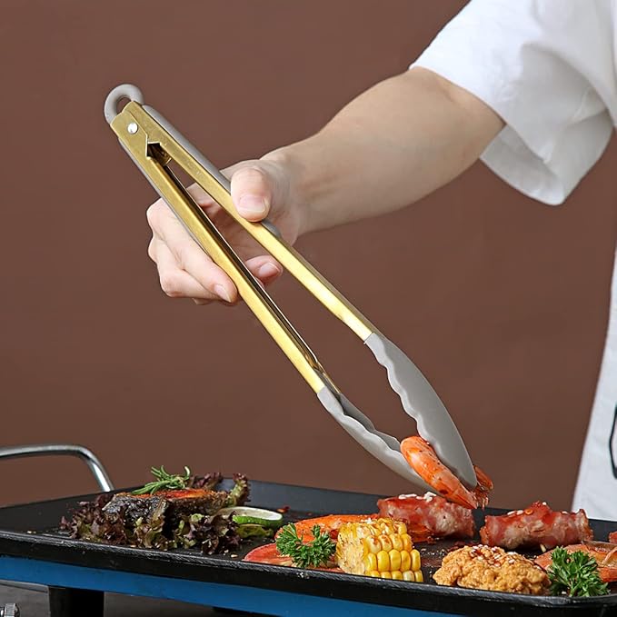 Gold Cooking Tongs, Berglander Heavy Duty Food Tongs - Image 7