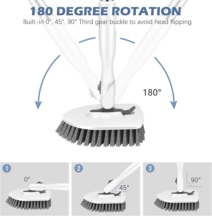 SetSail Floor Scrub Brush, 3-in-1 Tile Tub Floor Scrubber - Image 3