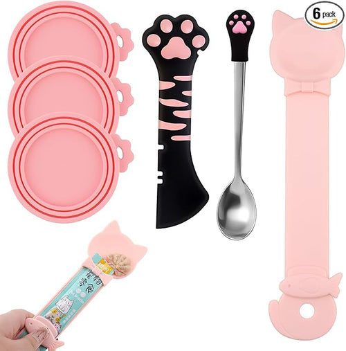6 PCS Cat Food Can Covers Set, Reusable Silicone Can Lids by Cfyosnk