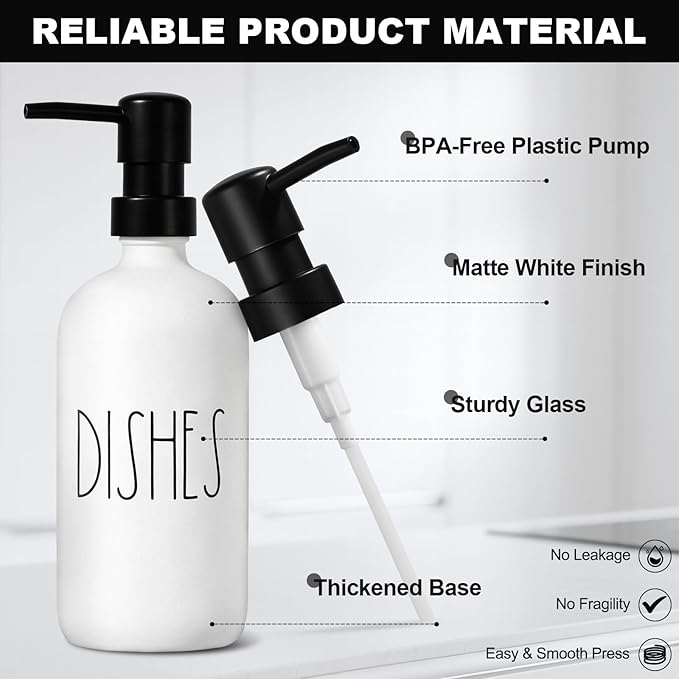 Kitchen Soap Dispenser Set, 16.9 fl oz Hand and Dish Soap Dispensers - Image 3