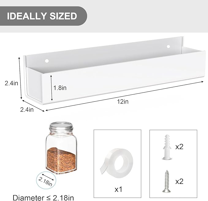 PMMASTO Adhesive Acrylic Spice Rack Organizer - Image 4