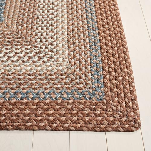SAFAVIEH Braided Indoor/Outdoor Washable Area Rug 4'x6', Brown BRD313A