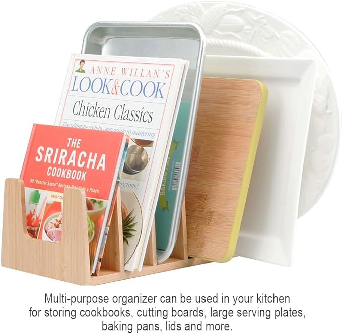 MobileVision Bamboo Pot Lid Holder Organizer - Image 5