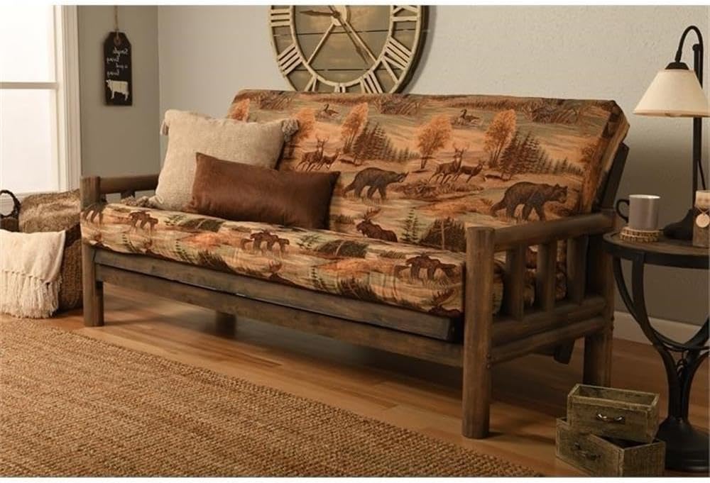 Kodiak Furniture 75" Traditional Full-Size Fabric Futon Mattress with Co...