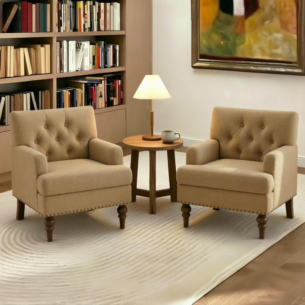 MALOL Modern Accent Chairs Set of 2 for Living Room, Comfy Bedroom Reading Ar...