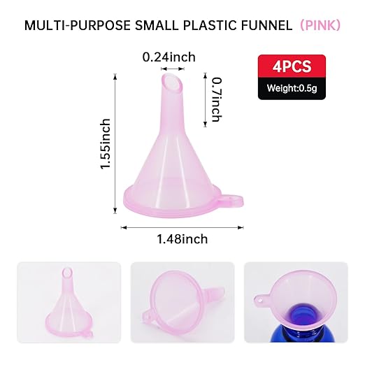 Mini Funnel 4-Pack for Lab Bottles, Sand Art, Essential Oil, Recreational - Image 2