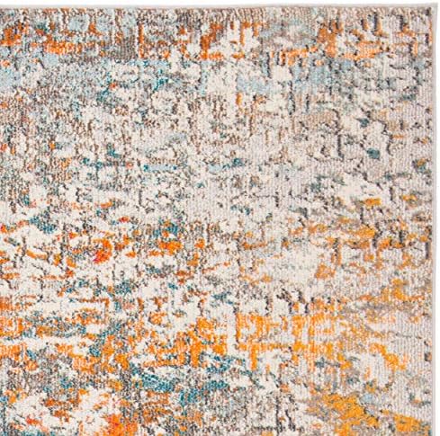 SAFAVIEH Madison Area Rug 8'x10', Modern Grey & Orange MAD460F
