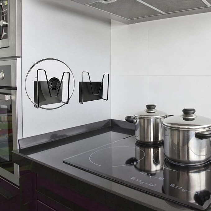 2 Pack Magnetic Pot Lid Holder, Organizer Hanging Saucepan Lid Metal Pot Lid - Image 6