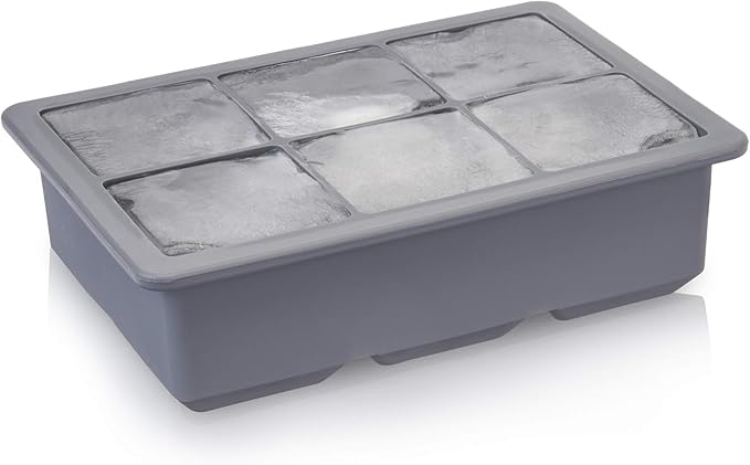 Viski Ice Cube Tray with Lid, Easy Release Large Silicone Mold, 2 Inch Ice Cubes - Image 6