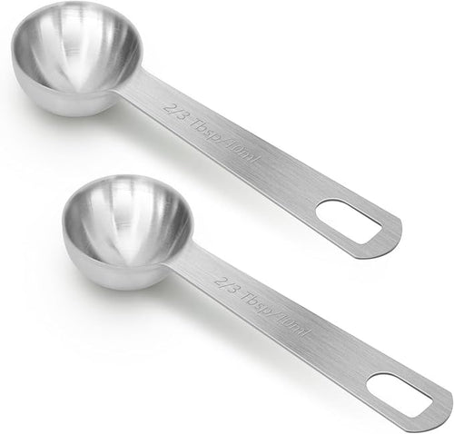 2 PCS 2 Teaspoon Stainless Steel Single Measuring Spoon by AUOIKKHOMEGARDEN
