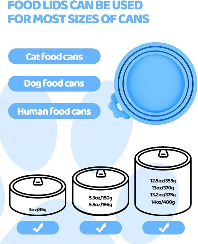 5 PCS Cat Food Can Covers Lids Set, Silicone Pet Food Can Lids - Image 3