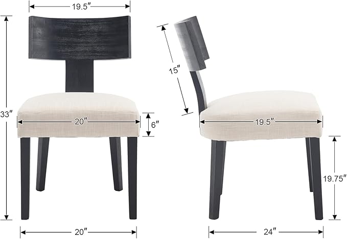 chairus Farmhouse Dining Chairs Set of 4, Upholstered Accent Chairs with T-Sh...