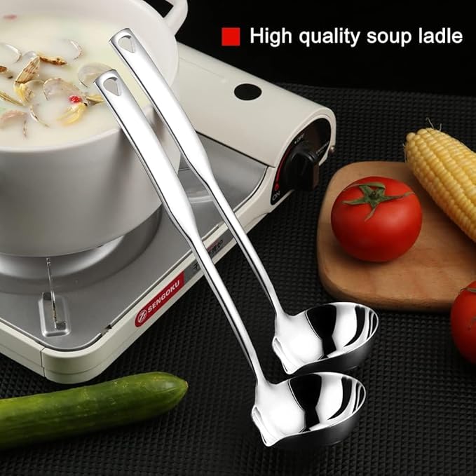 Soup Ladle 304 Stainless Steel Heavy Ladle - Image 5