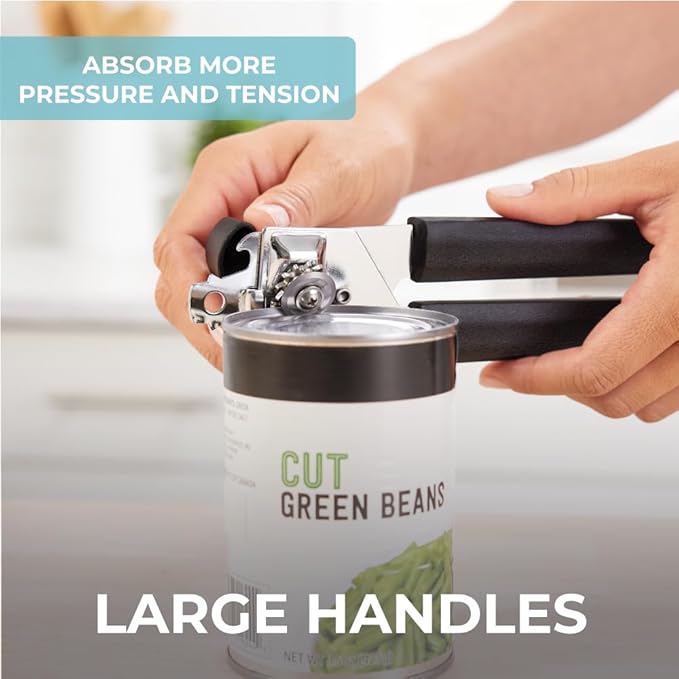 Kitchen Genie Slip Resistant Stainless Steel Manual Can Opener, Sharp Blade - Image 5