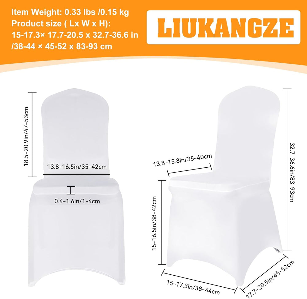 30 PCS White Polyester Spandex Chair Covers - Stretch Slipcovers for Wedding,...