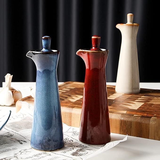 Small Ceramic Olive Oil Dispenser Bottle - Image 6