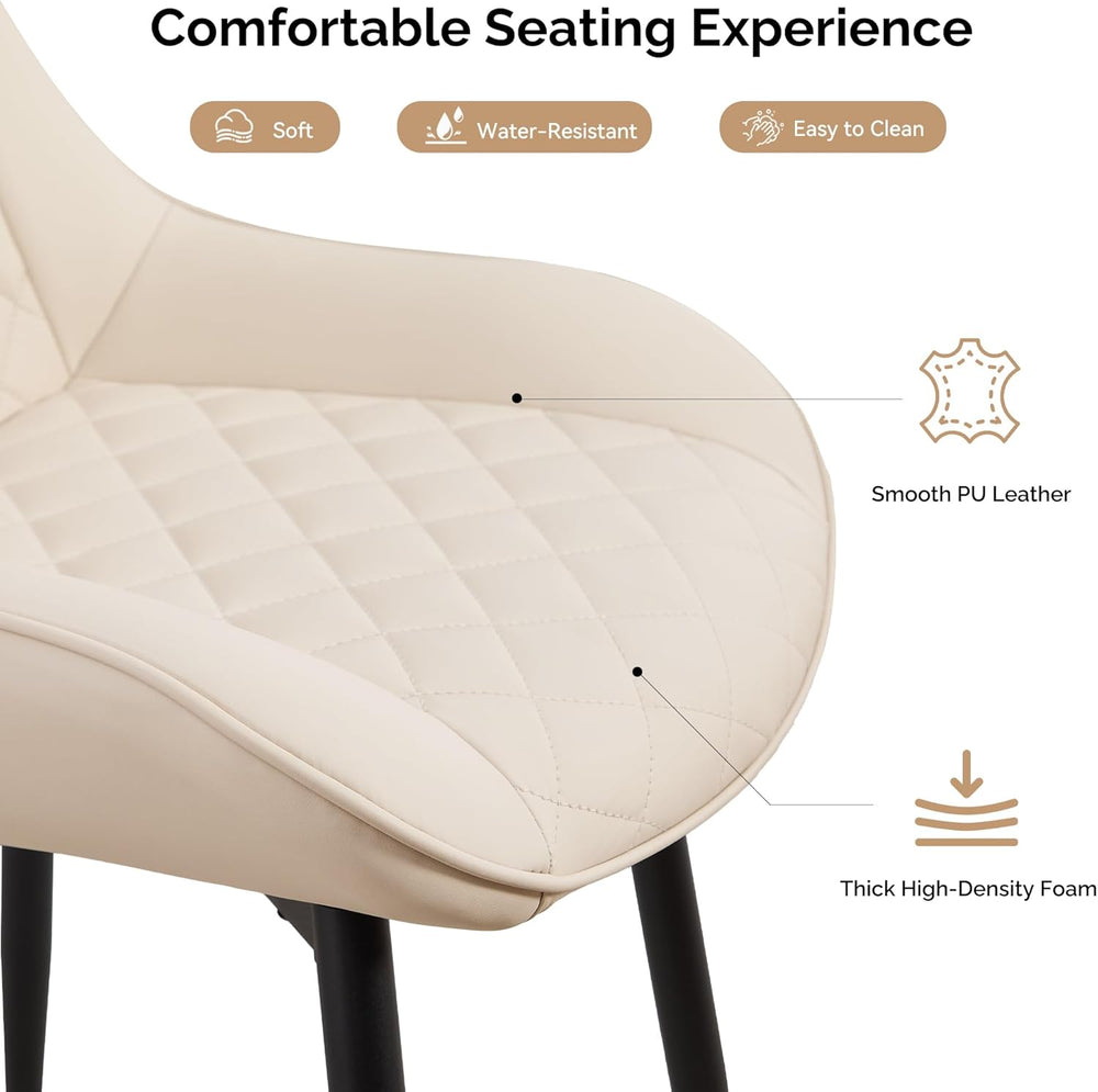 Dining Chair Set of 4, Modern Dining Chairs with Thick Cushions, Faux Leather...