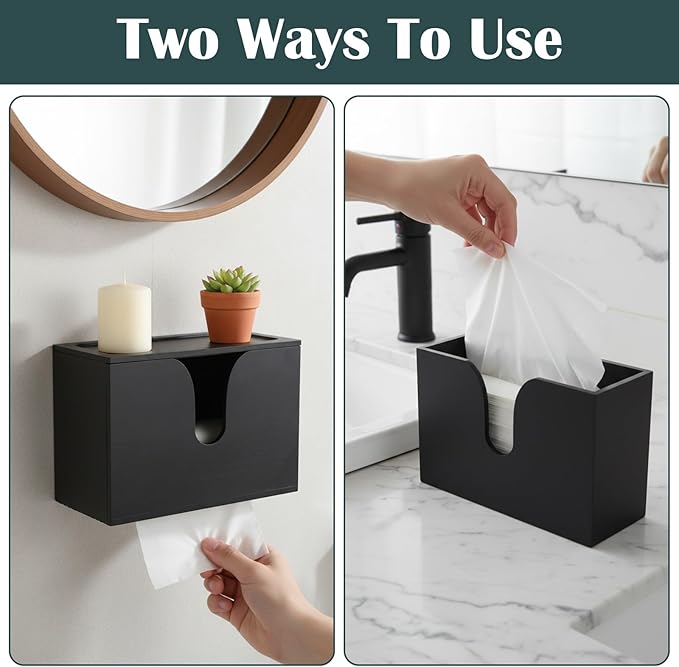 Paper Towel Dispenser Countertop, Wooden Bathroom Paper Towel Holder - Image 7