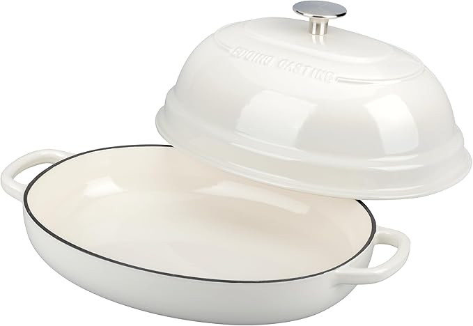 EDGING CASTING Enameled Oval Cast Iron Dutch Oven Pot