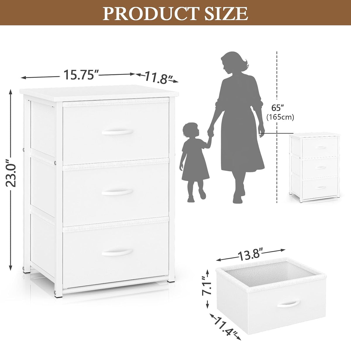 stackable storage drawers (6 drawers total), white closet shown in use