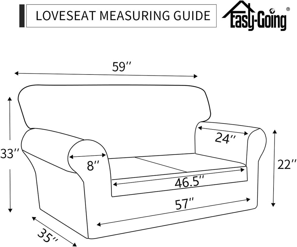Easy-Going Waterproof Non-Slip Couch Cover, Medium Loveseat, Dark Gray