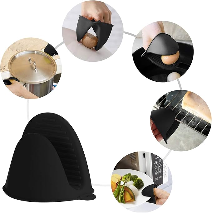 Vaincre 4PCS Silicone Oven Mitts Heat Resistant, Silicone Potholders - Image 6
