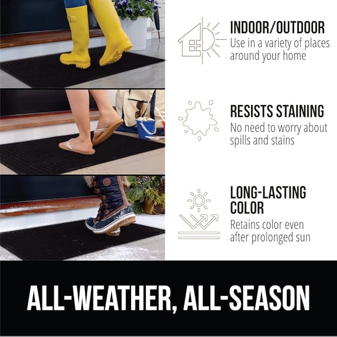 GORILLA GRIP® Ultra Absorbent Front Door Mat Outside Entrance 35x23, Traps Dirt - Image 5
