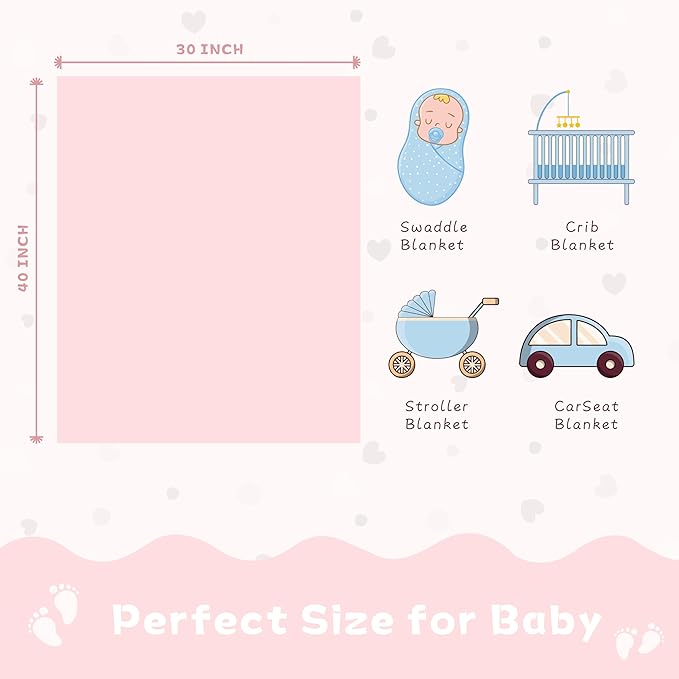 Yurhap Fleece Baby Blanket Heart Checkered Blanket, Ultra Soft Cozy Baby - Image 6