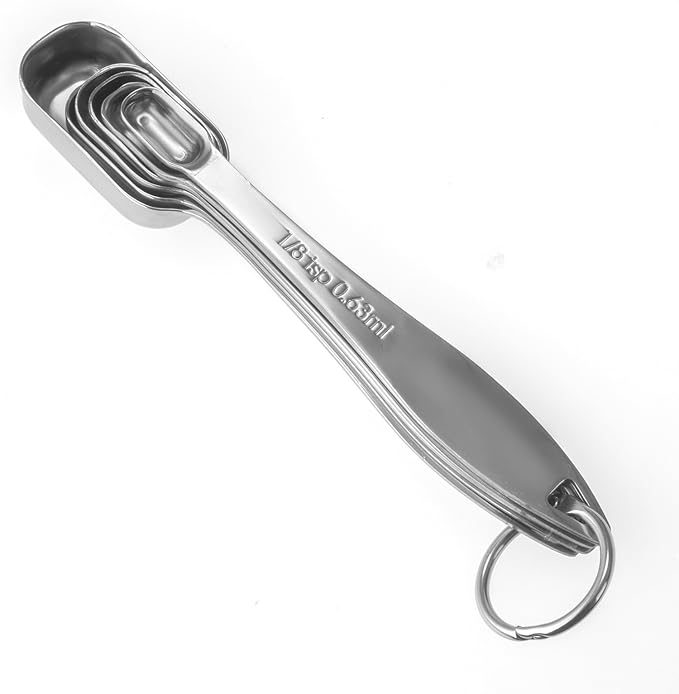 Accurate 18/8 Stainless Steel Measuring Spoons, Heavy Duty Good Handle Set of 6 - Image 7