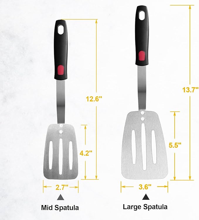 Stainless Steel Flexible Spatula Slotted Turner, XiaoZu Thin Metal Spatula - Image 2