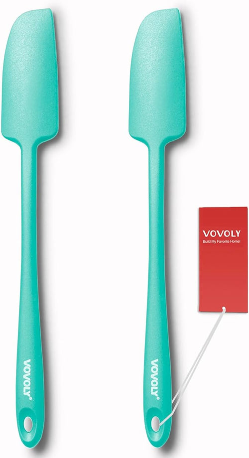 2-Pack Vovoly Silicone Jar Spatulas, Small Seamless Design Rubber Scraper by VOVOLY