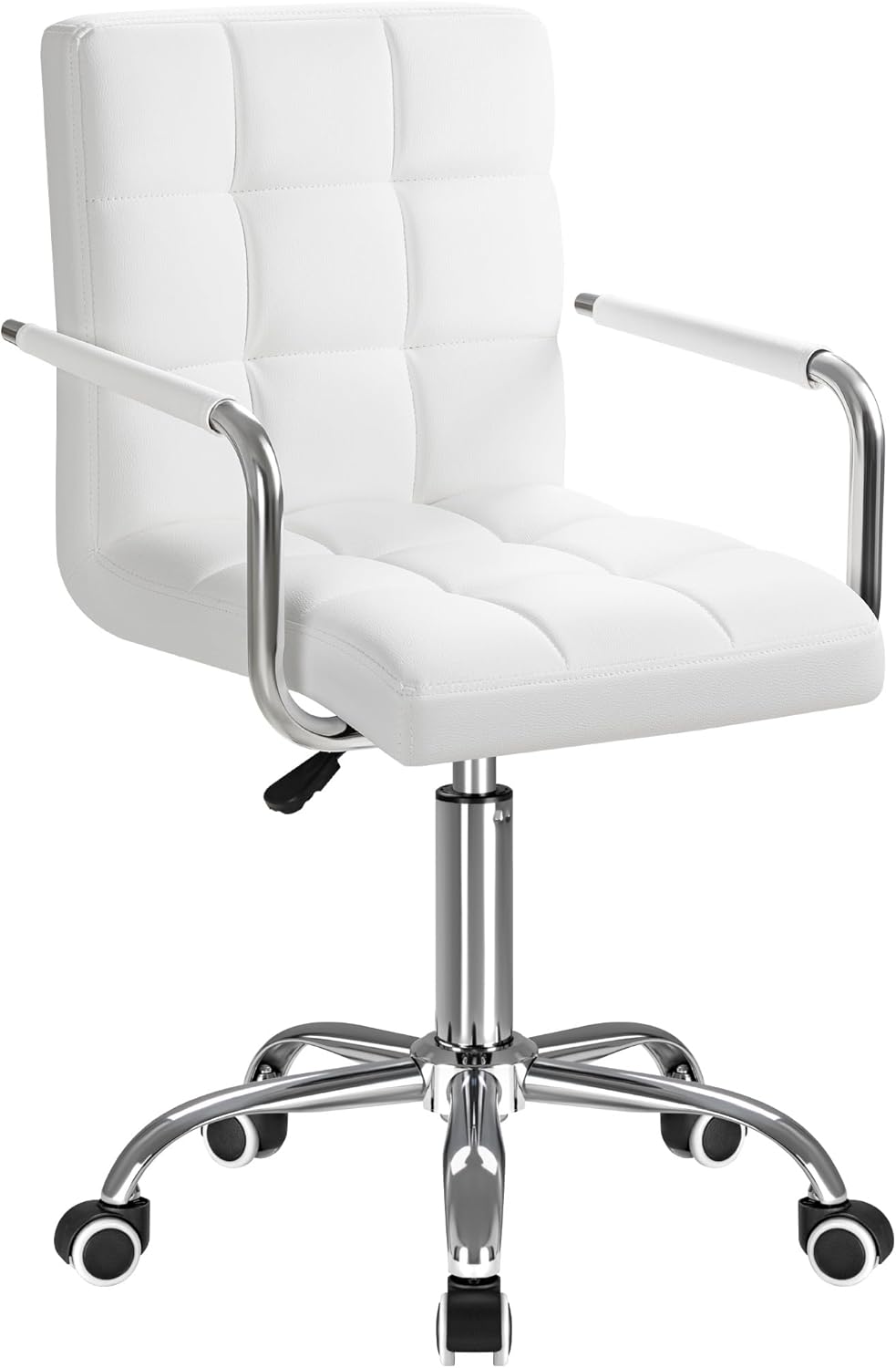 Furmax Vanity Office Chair with Wheels, Makeup PU Leather Executive Chair Mod...