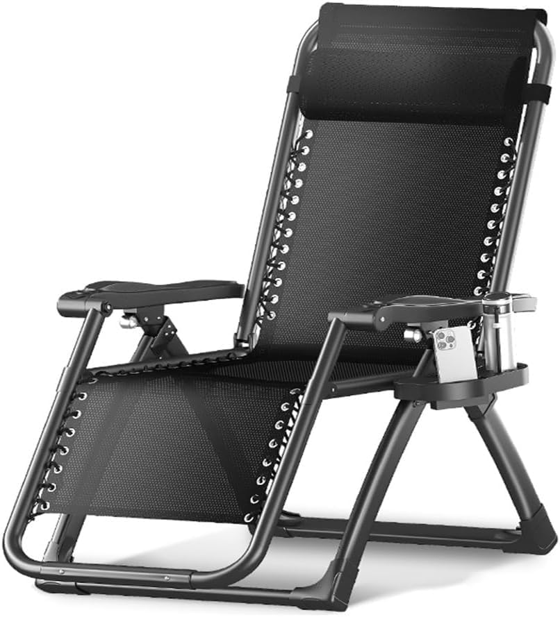 Gravity Lounge Chair Patio Adjustable Sun Lounger Garden Chairs Reclining Fol...