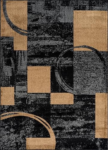 Rugshop Circle Design Contemporary Fade-Resistant Area Rug Jute 5'3"...