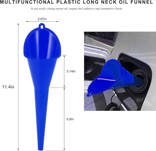 2 PCS Oil Funnel, Plastic Long Neck Multi-Purpose Spill Saver Funnel, Engine - Image 2