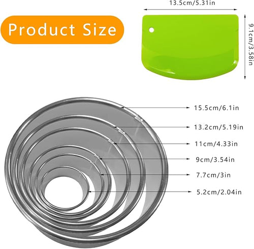 7 Pcs Round Cookie Cutter Set, Baking Tools - Image 2