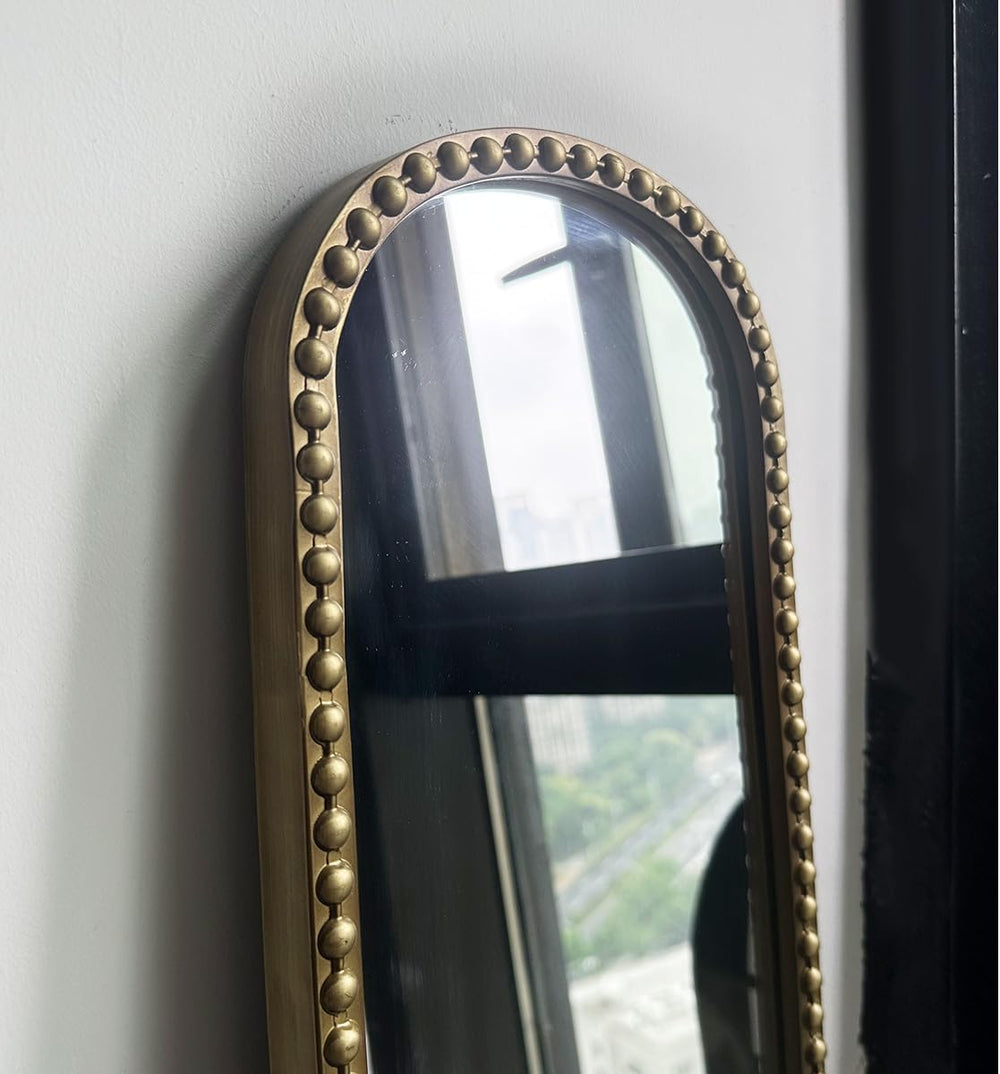 Long Skinny Mirror for Wall,Gold Narrow Oval Mirror for Entryway Bath,Metal F...