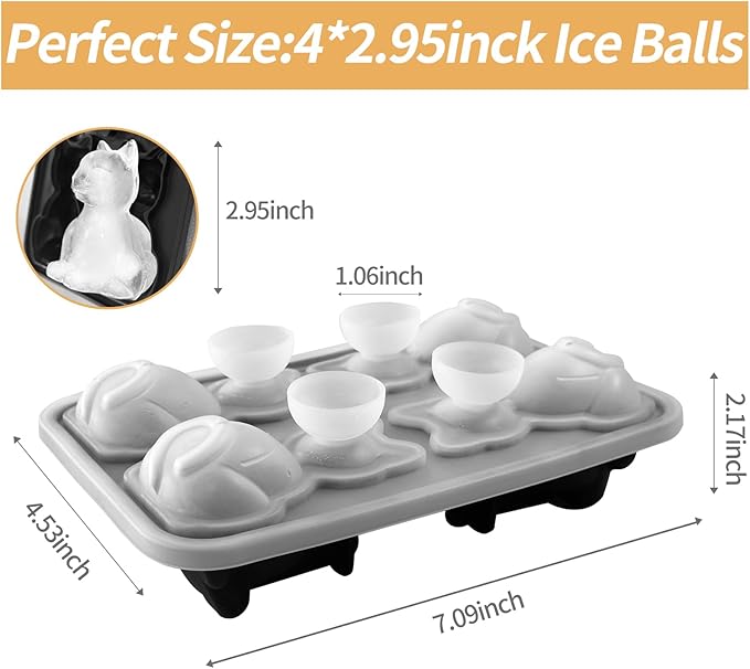 3D Cat Ice Cube Mold-JLMIH Fun Shapes Silicone Molds Tray - Image 4