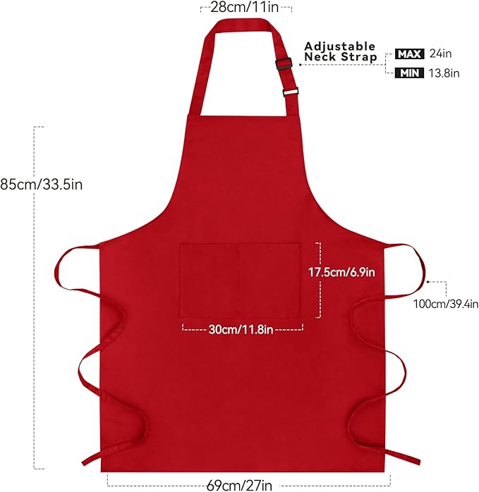 Large Chef Apron for Men and Women, Cooking Kitchen Aprons - Image 6