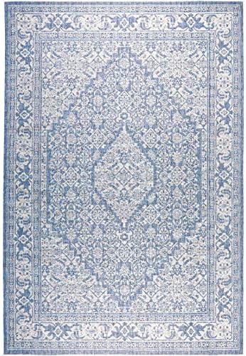 Nicole Miller New York Patio Country Dahlia Transitional Medallion Indoor/Out...