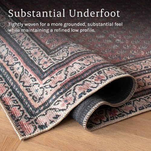 Rusty Rhythm 5' x 8' Burgandy Area Rug - Persian-inspired design