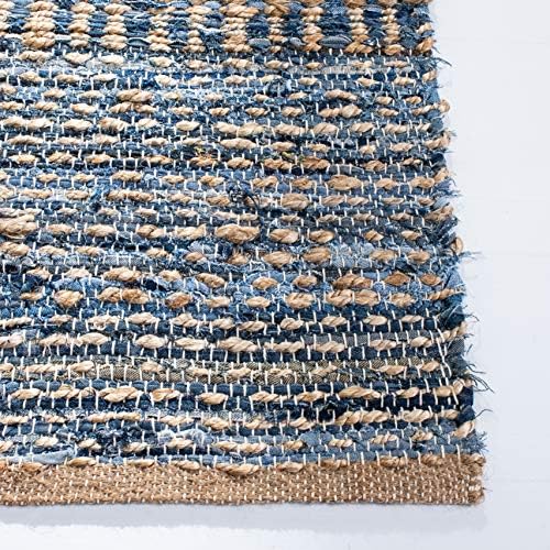 SAFAVIEH Cape Cod Collection Area Rug - 5' x 8', Natural & Blue, ...
