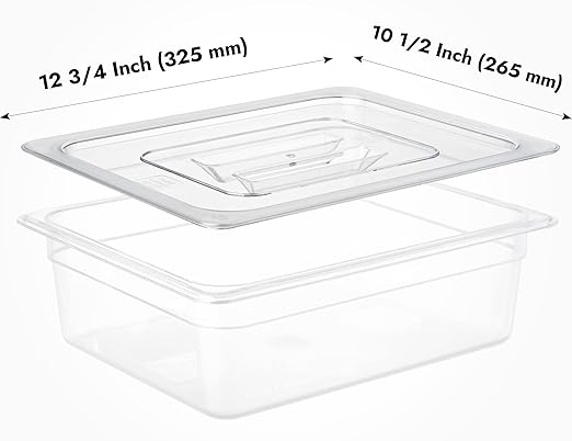 CURTA 6 Pack NSF Food Pan Cover, 1/2 Size Clear Polycarbonate Lid - Image 2
