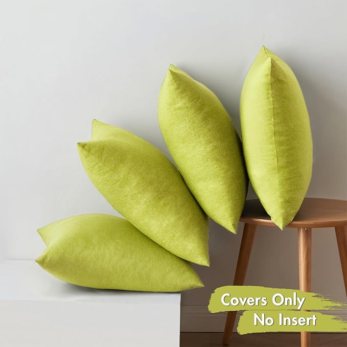 MIULEE Pack of 4 Decorative Outdoor Throw Pillow Covers Linen Waterproof Pillow - Image 6