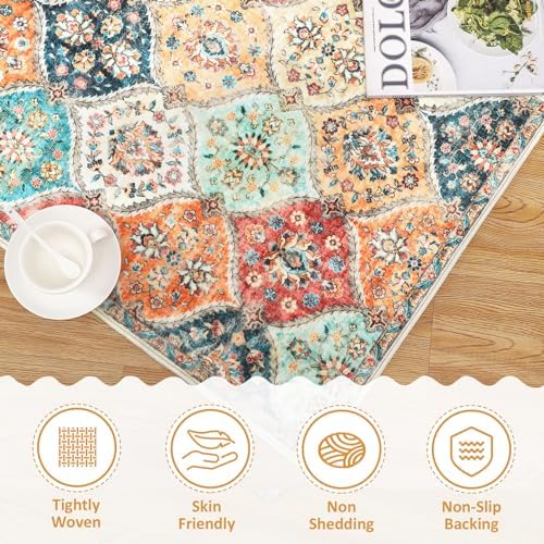 ROYHOME 9x12 Area Rug Large Moroccan Trellis Machine Washable Rug, Cream