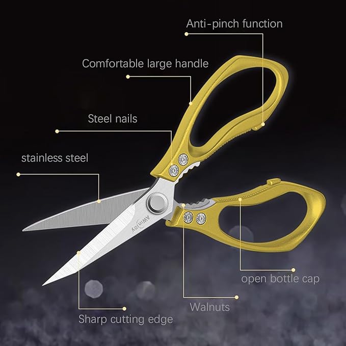 Heavy Duty Sharp Kitchen Scissors, Bread - Image 4