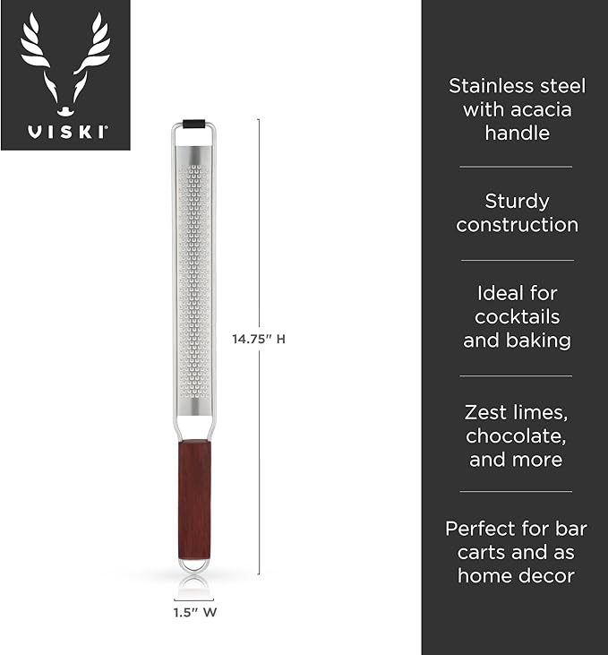 Viski Citrus and Cheese Grater, Stainless Steel Rasp Grater Zester - Image 3
