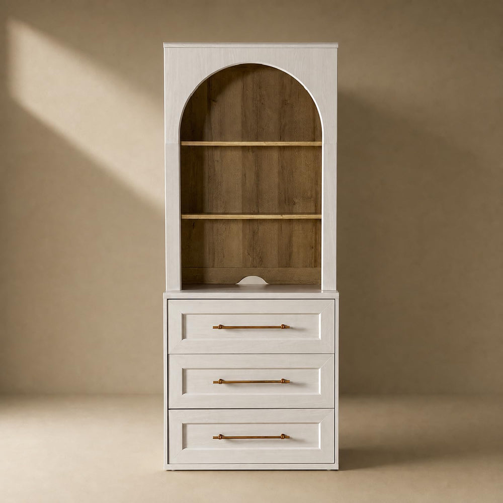 mopio Blake Storage Cabinet, Buffet, Display Case (White Oak, Dresser)